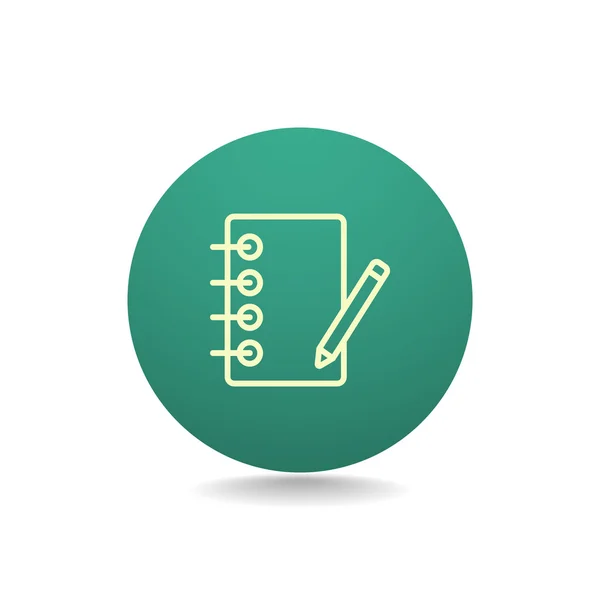 Notebook z pióro ikonę — Wektor stockowy