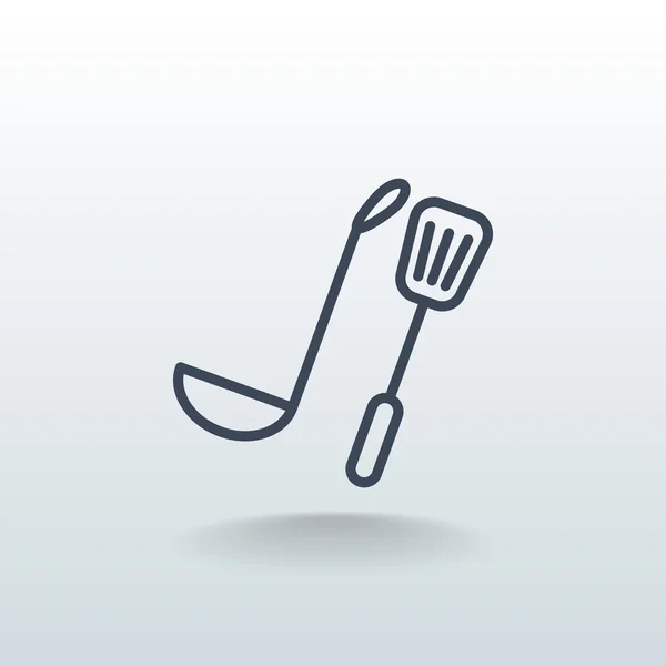 Kepçe ve spatula simgesi — Stok Vektör