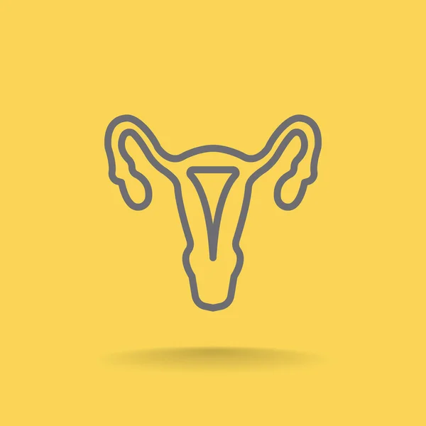 Icona degli organi riproduttivi femminili — Vettoriale Stock