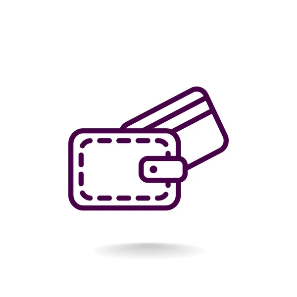 クレジット カード アイコン付き財布 — ストックベクタ