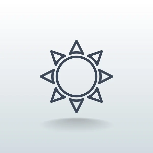Esquema de sol icono — Vector de stock
