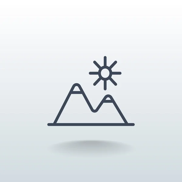 Montagne icône de voyage — Image vectorielle
