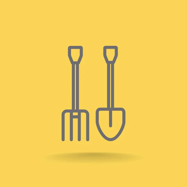 Pitchfork shovel icon — Stock Vector