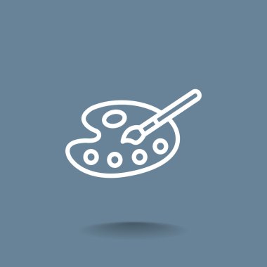 Sanat palet boya fırça simgesi olan