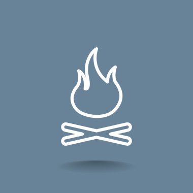 yanan kamp ateşi simgesi
