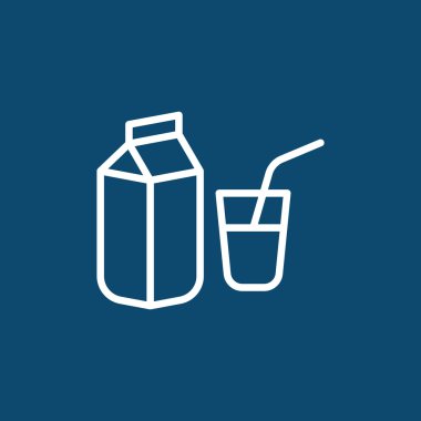 Süt paketi ve cam simgesi