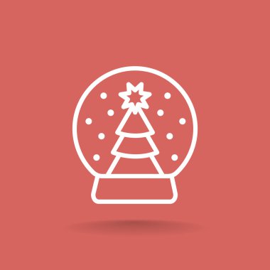 Noel ağacı kar küre simgesi