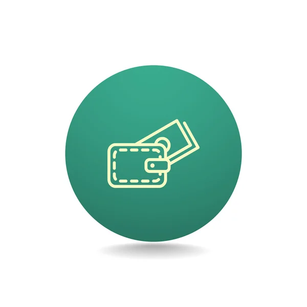 Portefeuille avec icône de l'argent — Image vectorielle