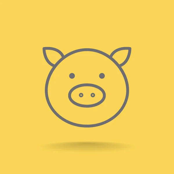豚頭のアイコン — ストックベクタ