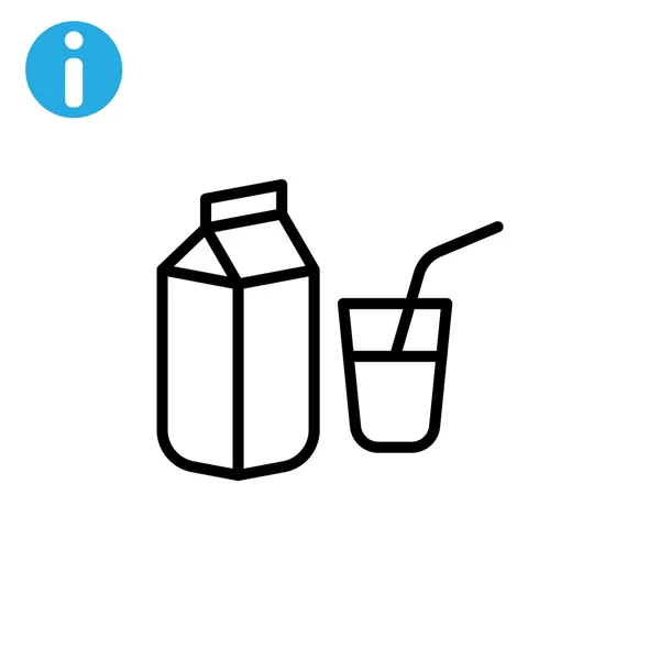 Het pictogram pack en glas melk — Stockvector