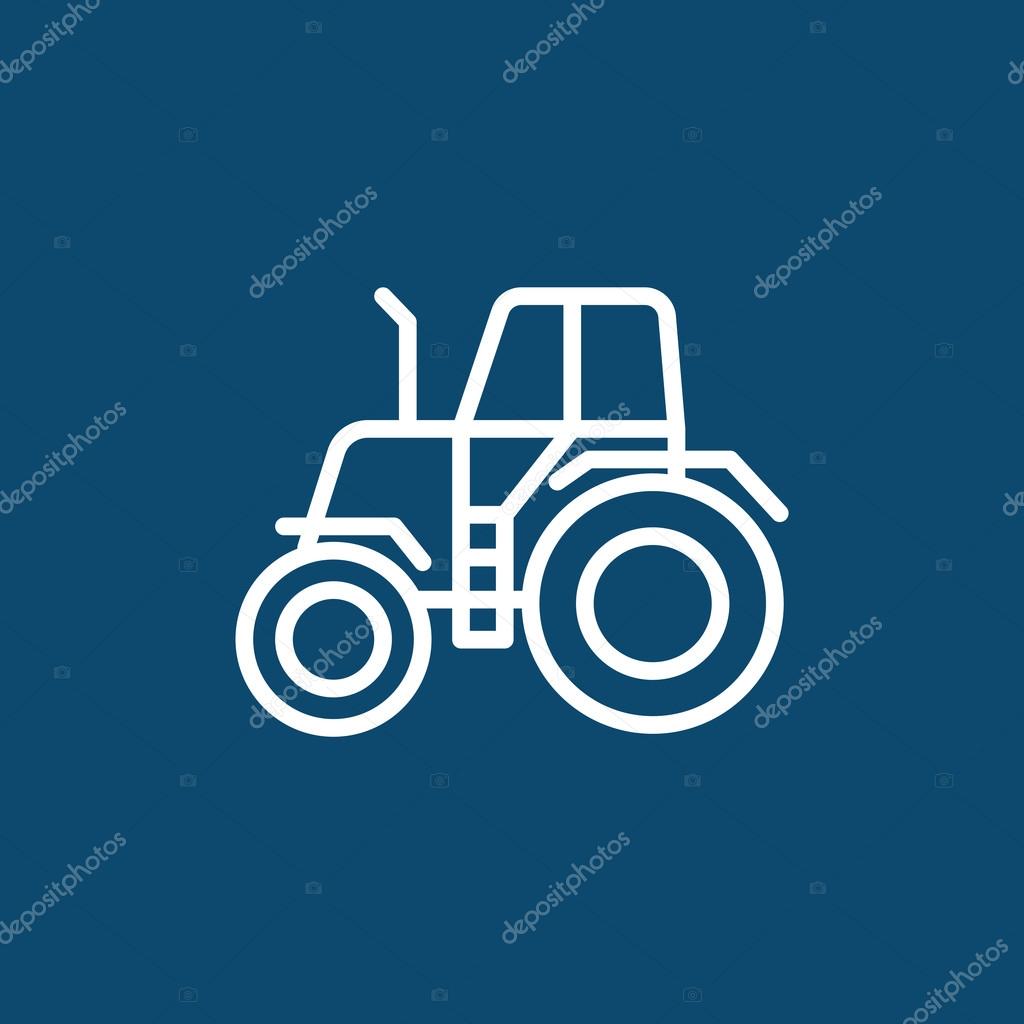 Outline tractor icon. vector illustration