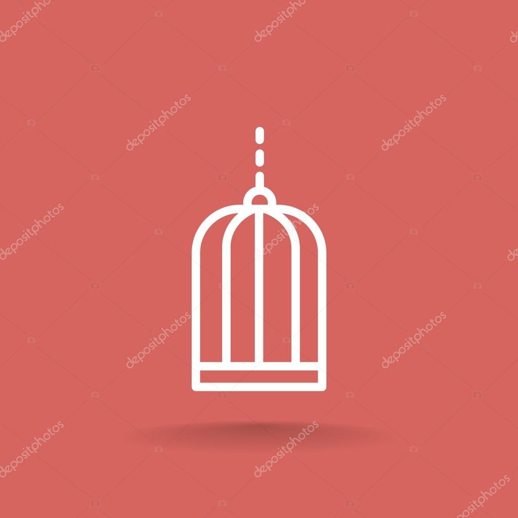 Bird cage sketch icon. vector illustration