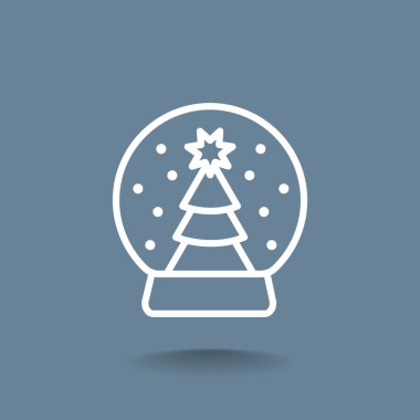 Noel ağacı kar küre simgesi