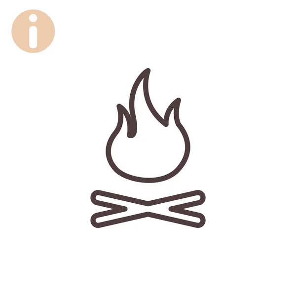 Burning campfire icon — Stock Vector