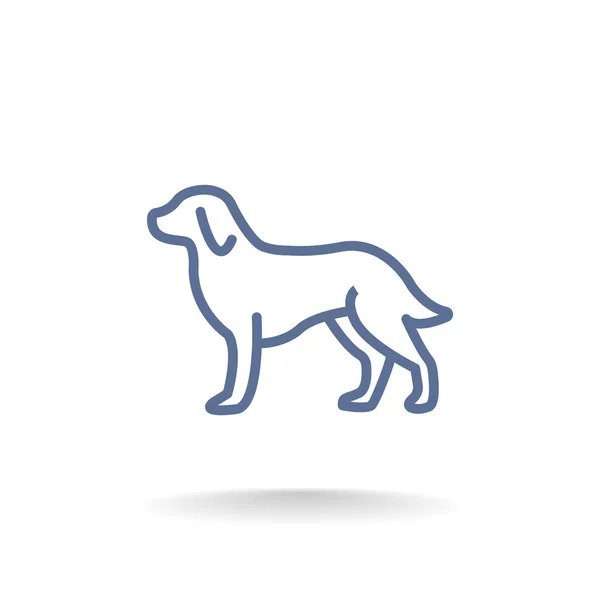 Icona del cane contorno — Vettoriale Stock