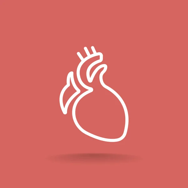 Icono del órgano del corazón humano — Archivo Imágenes Vectoriales