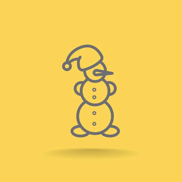Navidad muñeco de nieve icono — Vector de stock