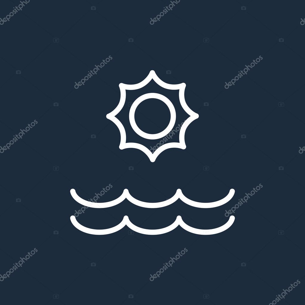 Summer Sun And Sea icon. vacation symbol. vector illustration