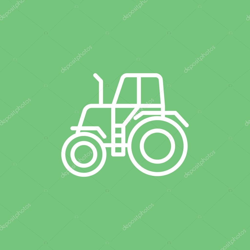 Outline tractor icon. vector illustration