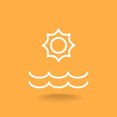 Yaz güneş ve deniz simgesi