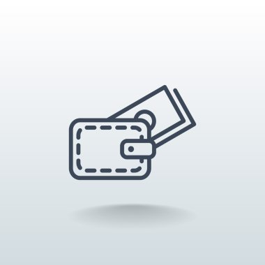 Para simgesi olan cüzdan