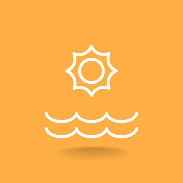 Sol de verano y el mar icono — Vector de stock