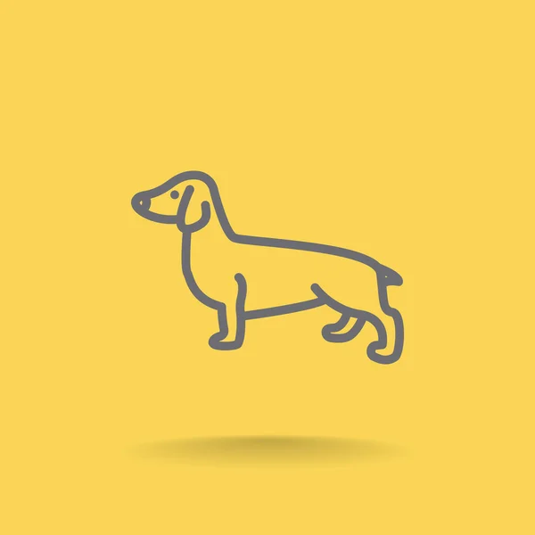 Ícone cão dachshund — Vetor de Stock