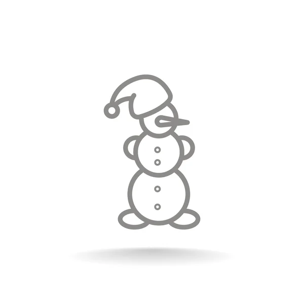 Icône bonhomme de neige Noël — Image vectorielle