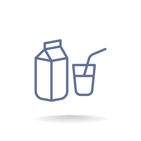 Пакет молока и иконка стекла — стоковый вектор