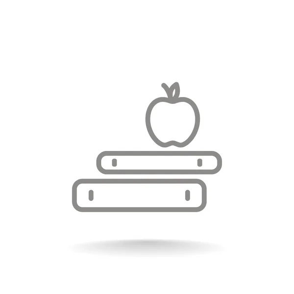 책과 애플 아이콘 — 스톡 벡터