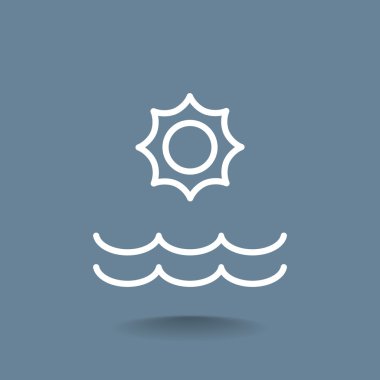 Yaz güneş ve deniz simgesi