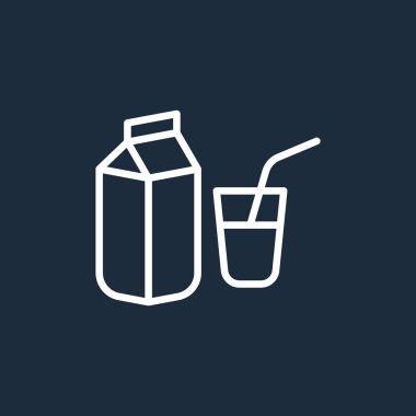 Süt paketi ve cam simgesi