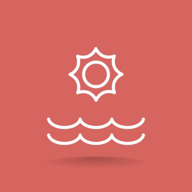 Yaz güneş ve deniz simgesi