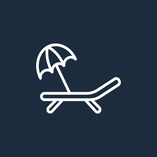 Strandstoel met parasol pictogram — Stockvector