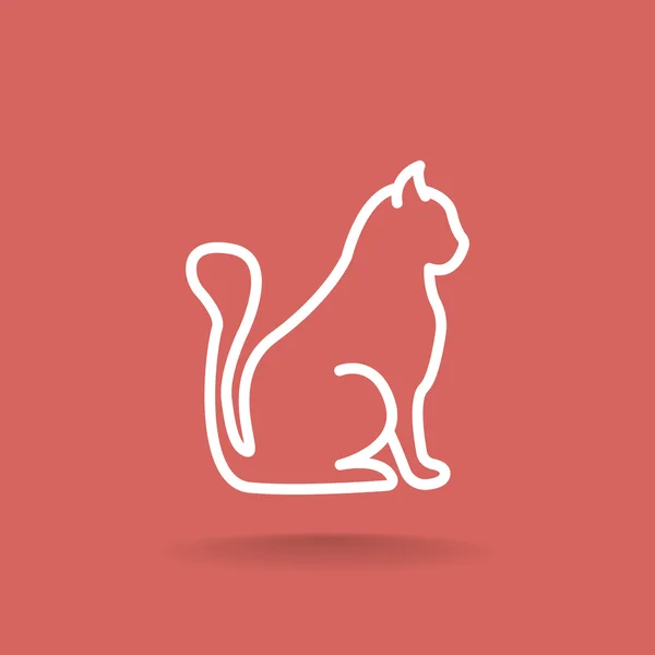 Delinear ícone gato — Vetor de Stock