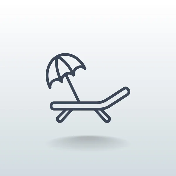 Tumbona con icono de paraguas — Archivo Imágenes Vectoriales