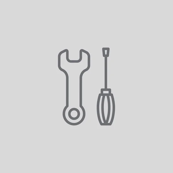 Iconos de llave y destornillador — Vector de stock