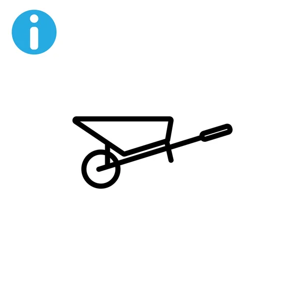 Metal wheelbarrow icon — Stock Vector
