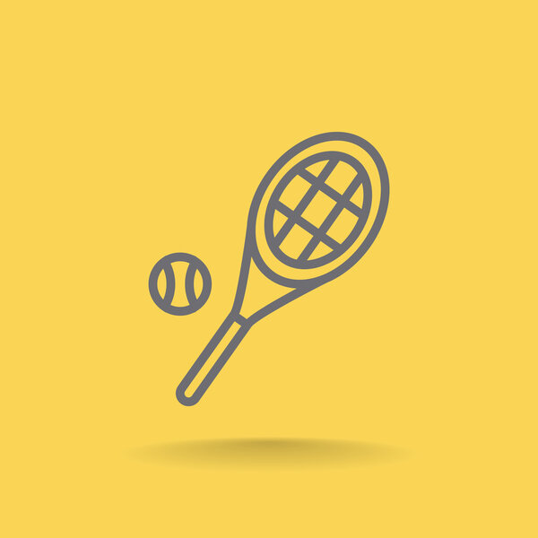 Tennis racket with ball icon