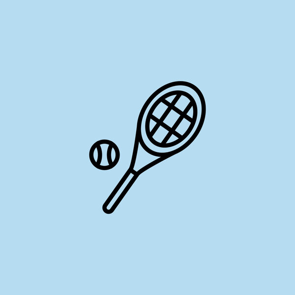 Tennis racket with ball icon