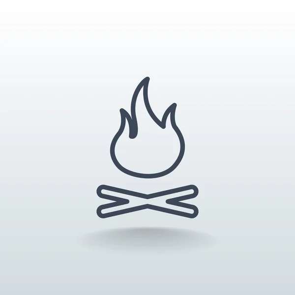 Burning campfire icon — Stock Vector