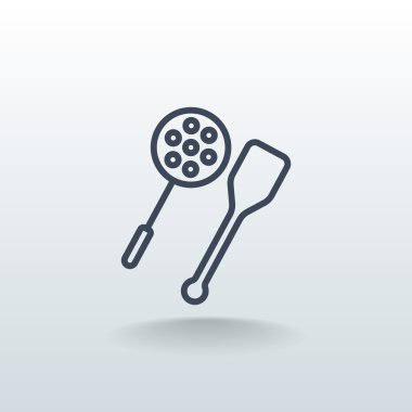 kaşık ve tahta spatula simgesi