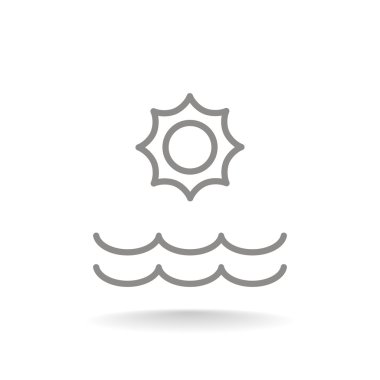 Yaz güneş ve deniz simgesi