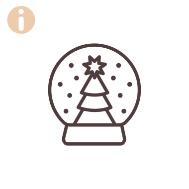 Noel ağacı kar küre simgesi