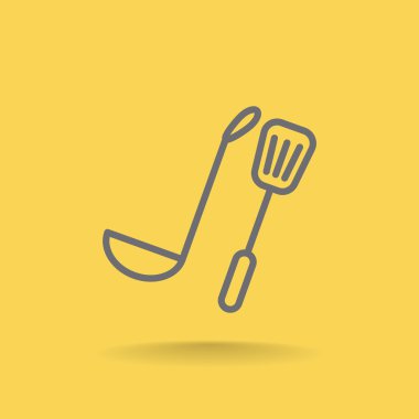 Kepçe ve spatula simgesi