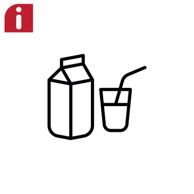 Süt paketi ve cam simgesi