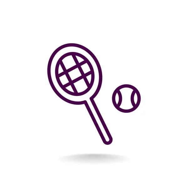 Tennisracket met bal pictogram — Stockvector