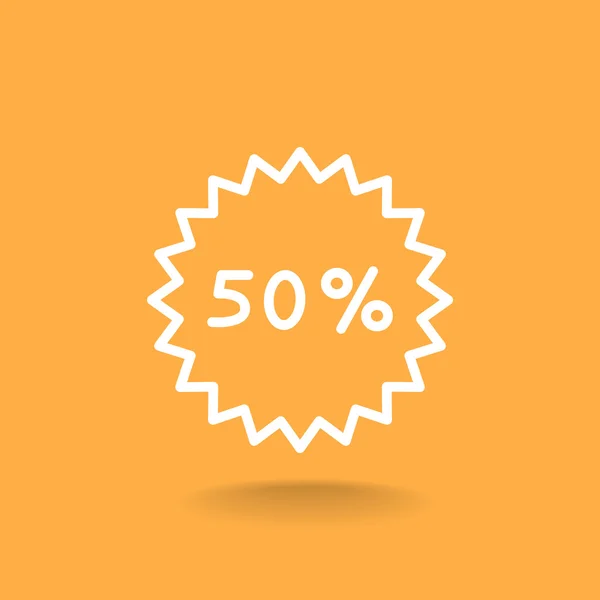 50 por ciento icono de descuento — Vector de stock