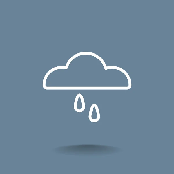 Wolken en regen pictogram — Stockvector