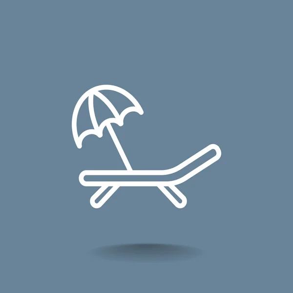 Strandstoel met parasol pictogram — Stockvector